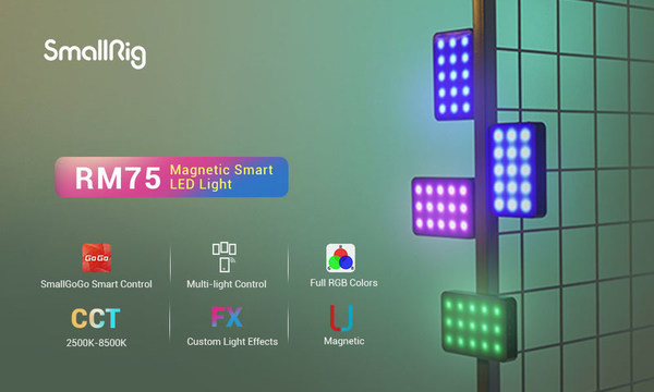 SmallRig announces the RM75 Magnetic Smart LED Light, designed to provide creators with the ability to create the desired lighting set up for the shooting environment from smart devices