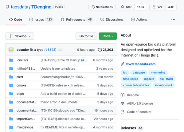 TDengine 在 GitHub 上开源