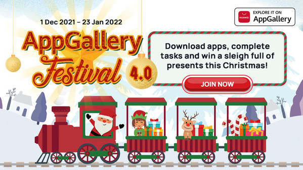 AppGallery Festival 4.0 is kicking off from 1 December 2021 to 23 January 2022. The festival looks to reward users AppGallery users with attractive prizes like Huawei smart devices, coupons and app vouchers.