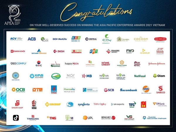 The Award Recipients of Asia Pacific Enterprise Awards 2021 Vietnam.