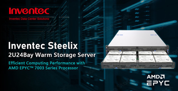 Inventec Steelix- a high density storage 2U server system optimized for AMD EPYC™ 7003 Series Processors.
