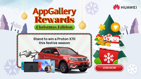 From now till 31 December 2021, AppGallery users in Malaysia can join “Guess the Ornaments” activity from the app, and stand a chance to win grand prize of Proton X70 SUV worth RM106,800, and other attractive prize such as Huawei smartphones, Dyson Supersonic hairdryers and DJI Mavic drones. (Join at: https://bit.ly/PRMAppGalleryChristmasRewards)