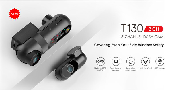 VIOFO T130 3CH: Recommended as the Best 3-Channel Dash Camera for Uber, Lyft, and other Rideshare (TNC) Drivers