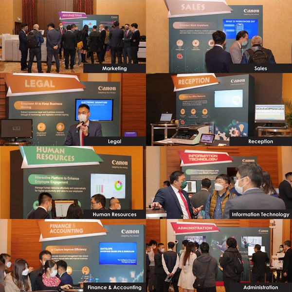 是次「DX Journey - Achieving Digital Maturity 」活動展區中展示了佳能香港不同嶄新的商業方案，助企業了解數碼轉型成熟階段，助企業制定合適的發展策略。