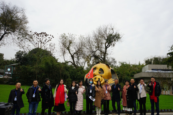 Poets participating in the 5th. Chengdu International Poetry Week at Chengdu Research Base of Giant Panda Breeding