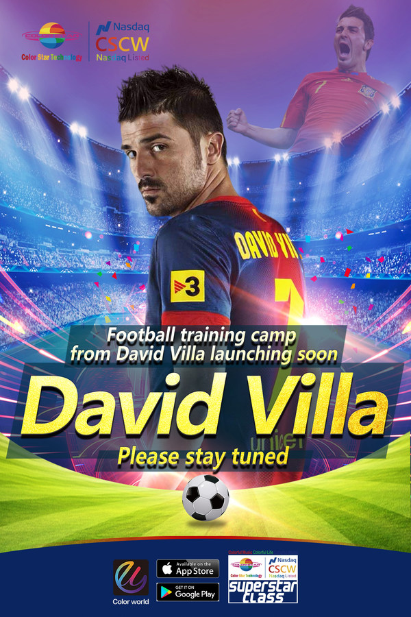 Color Star Technology Co., Ltd. (NASDAQ: CSCW) to Officially Launch Online Course Taught by Football Star David Villa Sanchez on January 1, 2022