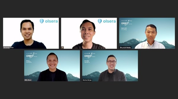 Co-Founders of Olsera: Novendy & Ali, with Shunichi Keida, Billy Boen & Richie Wirjan from Kejora-SBI Orbit