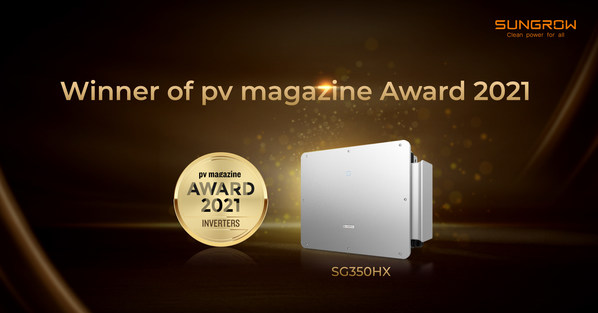 Sungrow Wins PV Magazine Award 2021 in the Inverter Category for its SG350HX