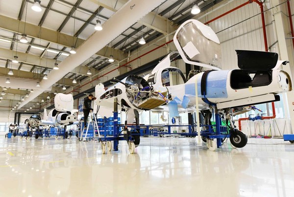 Photo shows an aircraft production workshop of Wuhu Aviation Industrial Park. (Xinhua/Wang Fei)