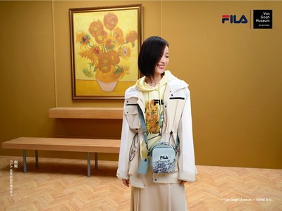 FILA初级活动时拆代止人倪妮身脱FILA X Van Gogh Museum联名系列