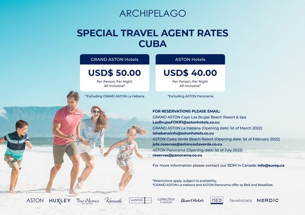 Archipelago Publishes Travel Agent Rates for Cuba Hotels