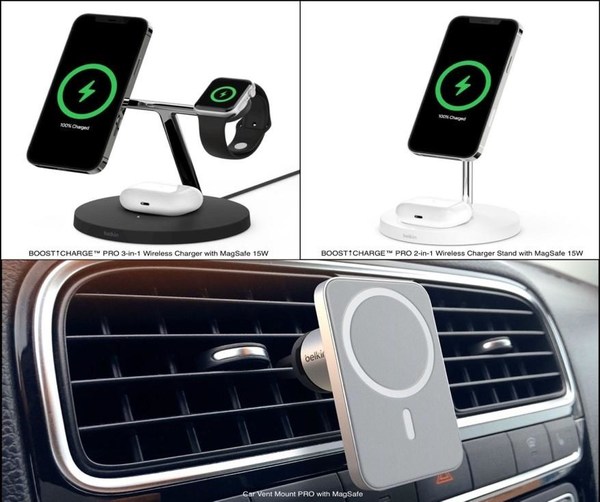 Belkin BoostCharge Pro Wireless Car Charger with MagSafe Compatibility, 15W  Fast Charging, Extra Strong Magnetic Car Vent Phone Mount for iPhone 15