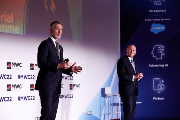 Mats Granryd and John Hoffman presenting at MWC22 Press Conference – Barcelona welcomes back the world’s largest and most influential connectivity event from 28 February to 3 March.