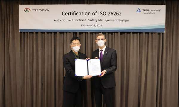 StradVision announced that it has obtained ISO 26262 Functional Safety Management certification on Feb 23, KST
