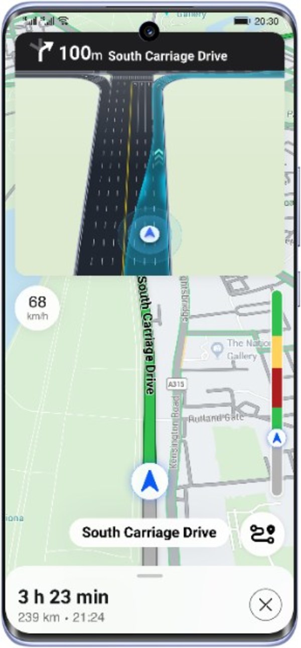 Petal Maps: Fitur "Lane Guidance"