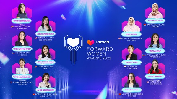 Lazada celebrates 18 women eCommerce entrepreneurs across Southeast Asia at the Lazada Forward Women Awards 2022