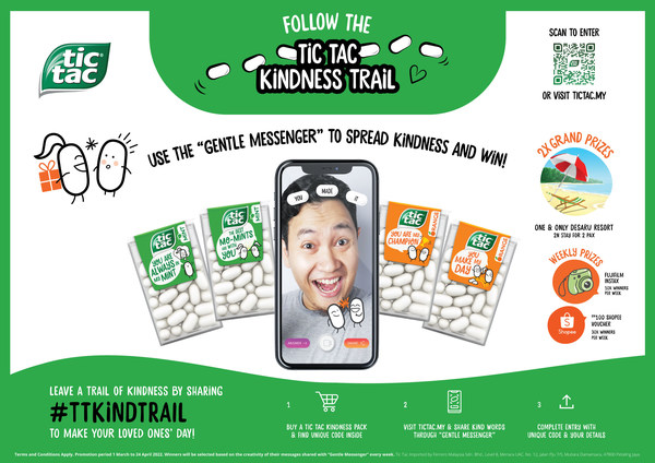 Tic Tac Malaysia has launched the Tic Tac ‘Kindness Trail’ campaign which features the ‘Gentle Messenger’