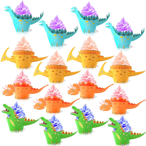 Konsait Dinosaur Cupcake Wrappers Mite Fun to Any Party
