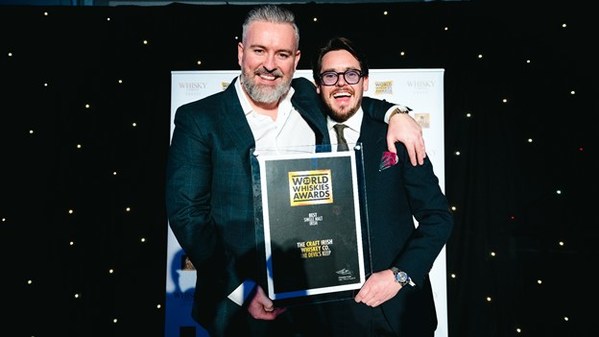 Jay Bradley & Ian Duignan (pictured) at The World Whiskies Awards following The Craft Irish Whiskey Co. being crowned World’s Best Irish Single Malt across all categories with its inaugural release, The Devil’s Keep.