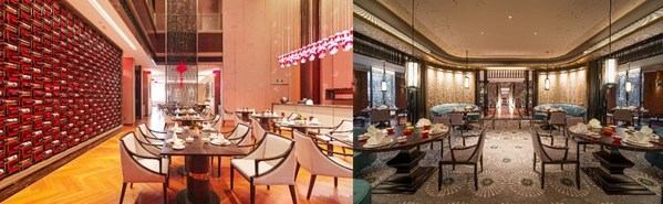 广州保利洲际酒店御公馆中餐厅（左）西安唐华华邑酒店彩丰楼中餐厅（右）