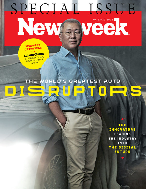 Hyundai Motor Group’s Executive Chair, Euisun Chung, today won the ‘Visionary of the Year’ award at the inaugural Newsweek World’s Greatest Auto Disrupters event.