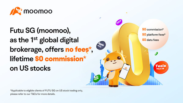 Futu SG (moomoo), the 1st global digital brokerage, offers $0 platform fee*, $0 market data fee, lifetime $0 commission** on US stocks as markets rally despite conflicts and rising inflation