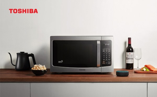 Toshiba ML-EM34P(SS) Smart Microwave Oven Works with Alexa, equipped with built-in humidity sensor and sound on/off function, 1100W, 1. 3 Cu. Ft.