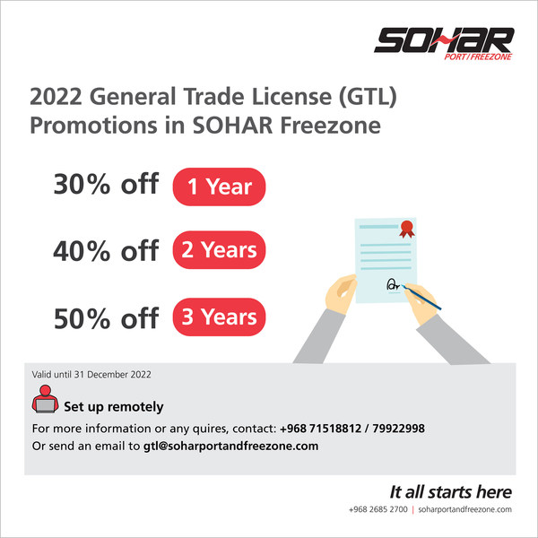 SOHAR GTL Image - 2022 General Trade License Promotions