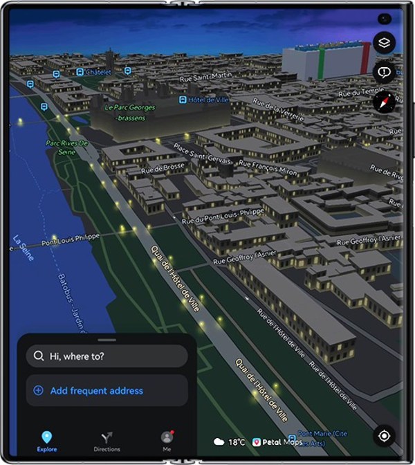 Petal Maps menghadirkan pengalaman navigasi pada ponsel terbaru HUAWEI Mate Xs 2