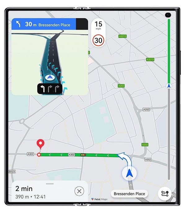 Petal Maps menghidupkan pengalaman navigasi dengan HUAWEI Mate Xs 2 serba baharu