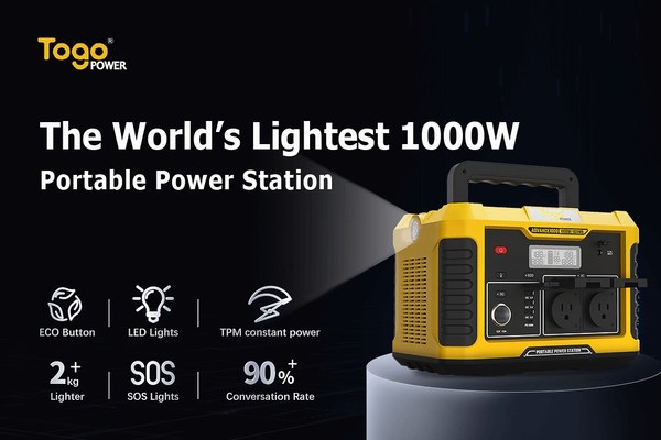TogoPower Launched The World's Lightest 1000W Portable Power Station