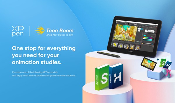 XPPenが世界をリードするソフトウエア会社Toon Boom Animationと協力しアニメーション用特別学生バンドルを発売