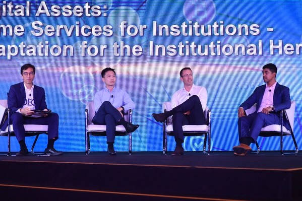 (From left to right) Christophe Lee, Head of Institutional Sales and Managing Partner at IDEG and Wilson Cheng, APAC Lead in Institutional Sales at COINBASE, Alex Phillips, Senior Principal of Business Development at GEMINI and Rajiv Premkumar Head of Compliance who is independent reserve discussed the adoption of digital assets in the traditional finance world.