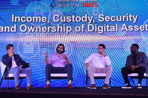 (From left to right) Kevin Loo, Head of Investment Insights, Managing Director at IDEG, led a discussion with Rishi Ramchandani, Head of APAC at BlockFI, Marouen Zelleg, Strategic Sales Director at Consensys and Stephen Richardson, Head of APAC at Fireblocks regarding the income, custody, security and ownership of digital assets.