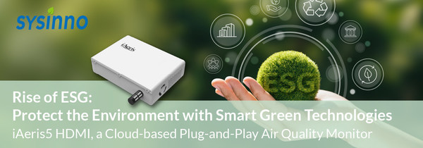 Sysinno's iAeris5 HDMI features comprehensive air quality detection with up to nine factors. By integrating with AIoT cloud-based data analytics and connecting to various smart devices, corporate users may envision the success of environmental sustainability.