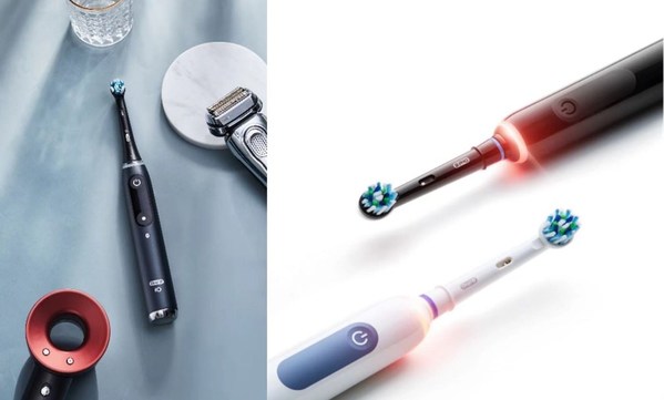 左 – 欧乐-B iO云感刷电动牙刷；右 – 欧乐B Pro Ultra电动牙刷