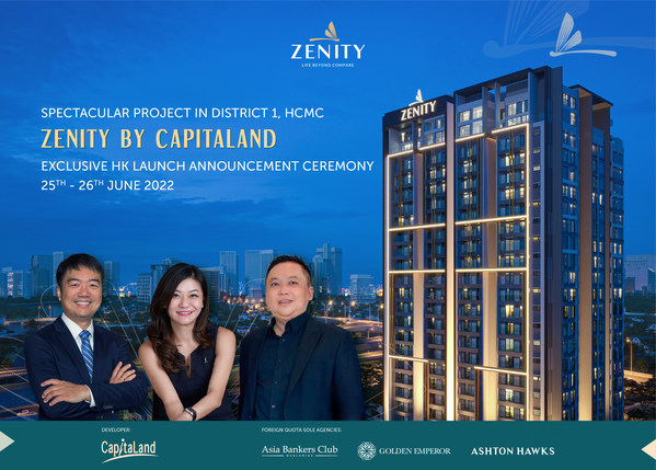(From Left) Mr. Kingston Lai, CEO of Asia Bankers Club, Golden Emperor and Ashton Hawks, Ms.Jaselyn Wan, Head, Residential Operations of CapitaLand Development (Vietnam), Mr. Jordan Mai Director, Sales & Marketing of CapitaLand Development (Vietnam)