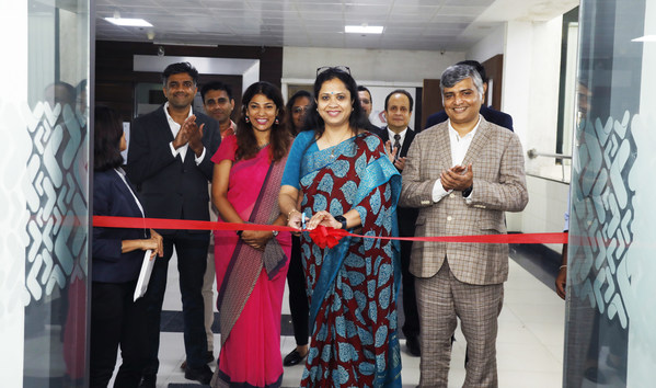 Prativa Mohapatra, MD, Adobe India inaugurating Tekno Point's new CX Development Denter with Himanshu Mody, Founder & CEO, Tekno Point and Yash Mody, CTO, Tekno Point