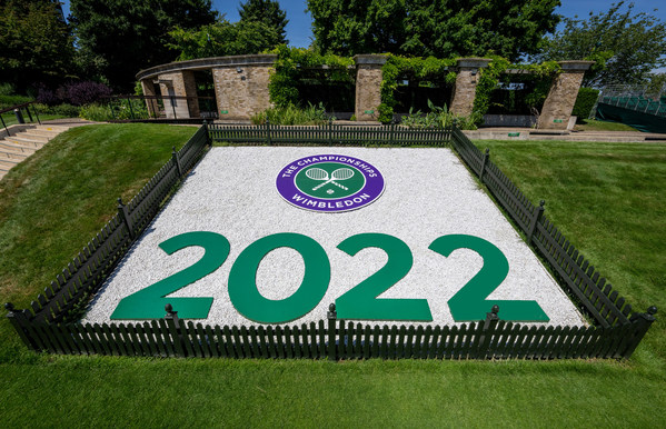 View of the 2022 sign on The Hill ahead of The Championships 2022. Held at The All England Lawn Tennis Club, Wimbledon. Day -12 Wednesday 15/06/2022. Credit: AELTC/Thomas Lovelock.