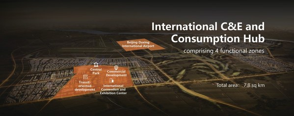北京大興国際空港臨空経済区のInternational C&E and Consumption Hubの計画マップ