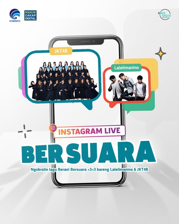 LALEILMANINO và JKT48 cùng tổ chức buổi phát trực tiếp trên Instagram để quảng bá ca khúc "Berani Bersuara <3<3"