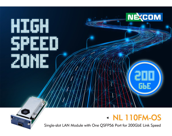 NEXCOM has released a compact single-port 200GbE network interface card (NIC). NL 110FM-OS leverages the award-winning NVIDIA® ConnectX®-6 Dx SmartNIC silicon and a PCIe Gen4 interface that doubles the speed of data transfer, compared with the previous generation PCIe standard. The network connection is enabled through one QSFP56 port to utilize double-bit PAM4 data transmission.