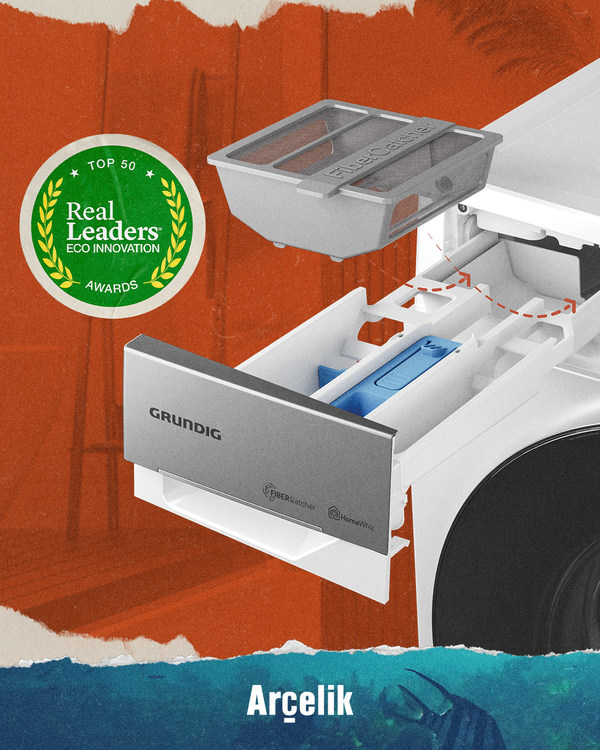 Arçelik, parent company to Beko and Grundig, Named in Top Three Companies at Real Leaders Eco Innovation Awards for its world-first integrated FiberCatcher® technology washing machine