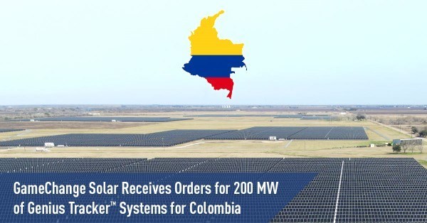 GameChange Solarがコロンビア向けに200MWのGenius Tracker（TM）システムを受注