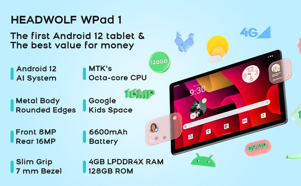 Headwolf Releases WPad1, the First Android 12 tablet