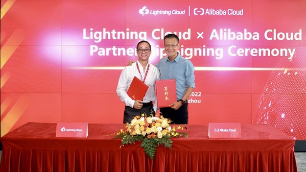 (Signing ceremony: Lightning Cloud is now a global strategic partner of Alibaba Cloud)