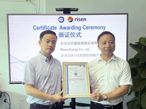 Risen Energy's HJT 700W Hyper-ion Series Receives TÜV SÜD certification