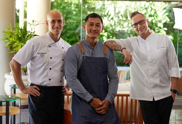 The Dynamic Trio at The Westin Resort Nusa Dua, Bali. From left to right: Jason Licker, Executive Pastry Chef; Marlon Hermanto, the Head Mixologist and Matt Mittnacht, Executive Chef.