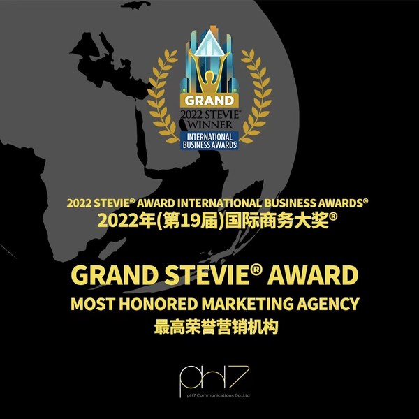 pH7荣获2022 STEVIE AWARD国际商务大奖最高荣誉