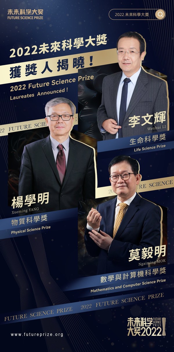 2022年の「未来科学大賞」受賞者発表：Wenhui Li、Xueming Yang、Ngaiming Mokの各氏が受賞